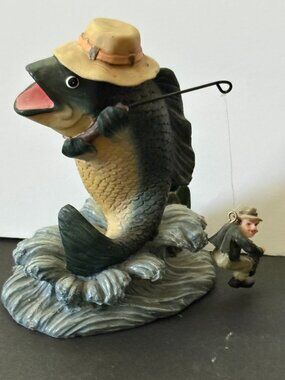 Fish Fishing Fisherman Resin Collectible Figurine
